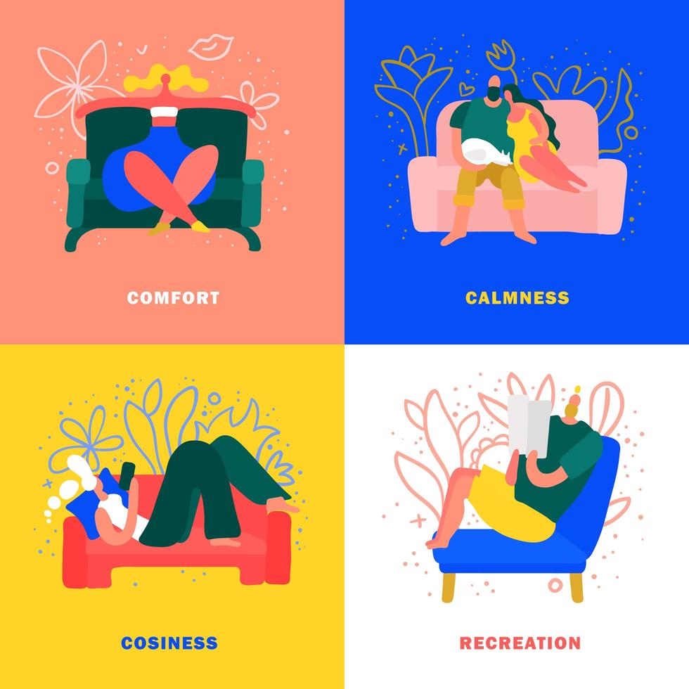 Home Rest 2x2 Concept Vector Illustration