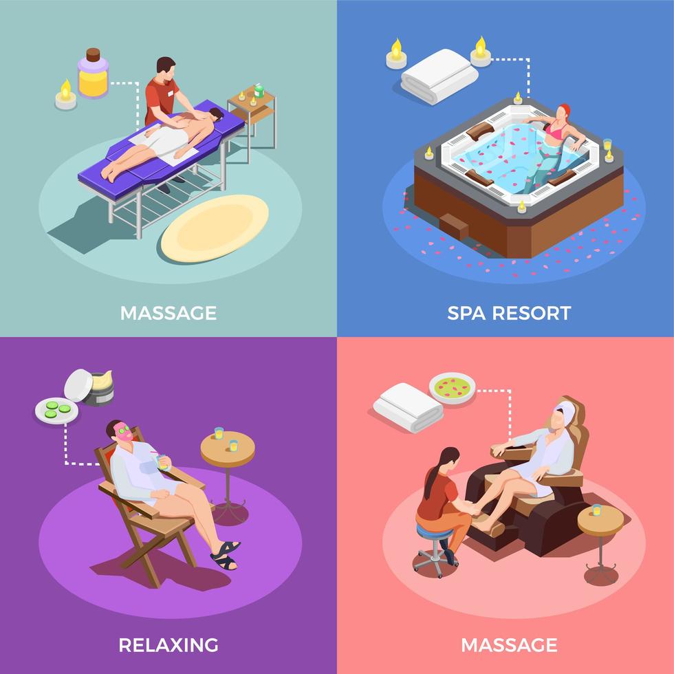 Spa Salon Isometric Design Concept Vector Illustration