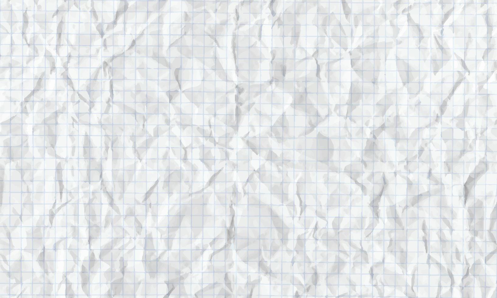 Crumpled squared paper Textured with shadows background Vector stock illustration