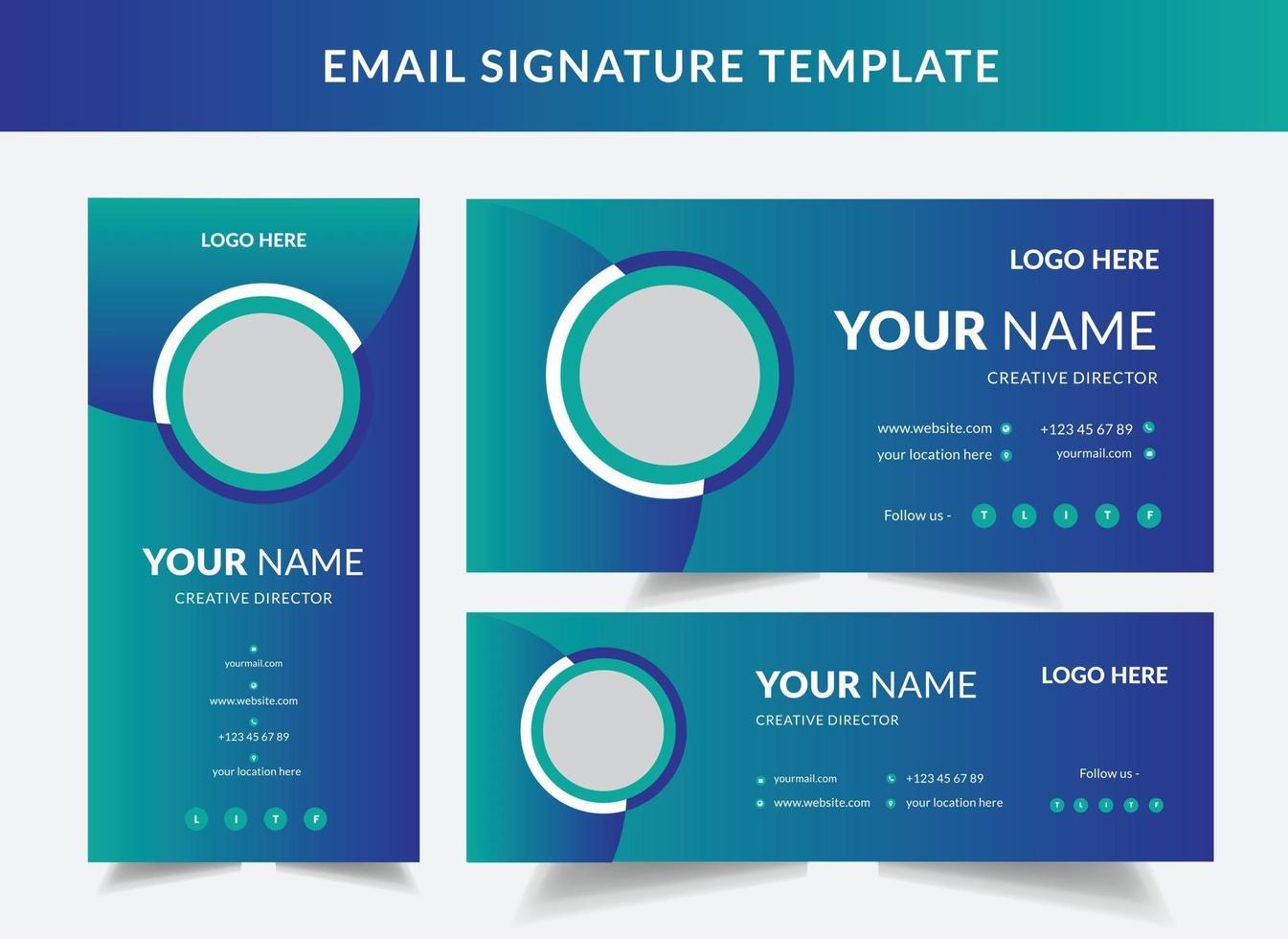Mail signature Individual text web mailing interface individualize signature forms vector template Illustration of profile contact ui emailing user card