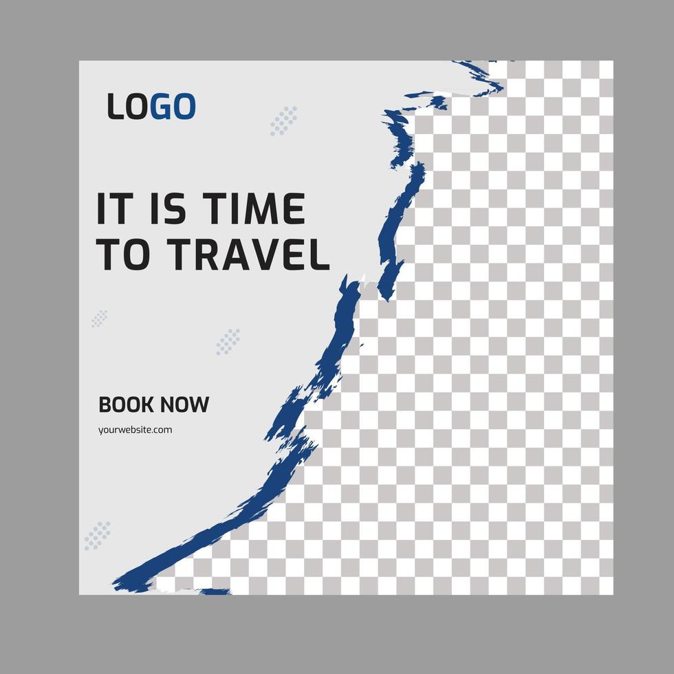 Social media post banner design template for travel business vector