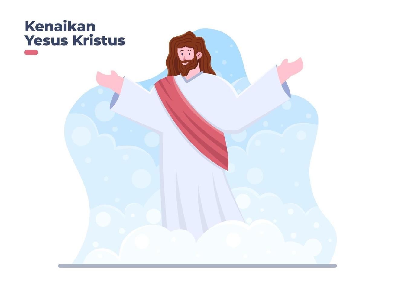 diseño de dibujos animados de resurrección. traducción celebrar el día de la ascensión de jesús chist. vector