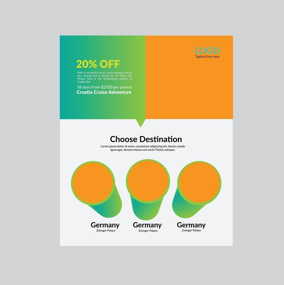 flyer design template for a business company travel layout vector