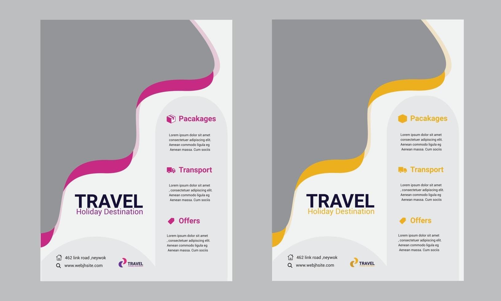 plantilla de diseño de volante para un diseño de viajes de empresa de negocios vector