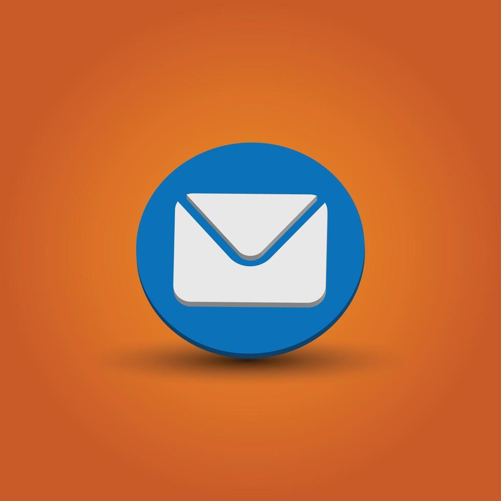 Social media 3d render email icon vector