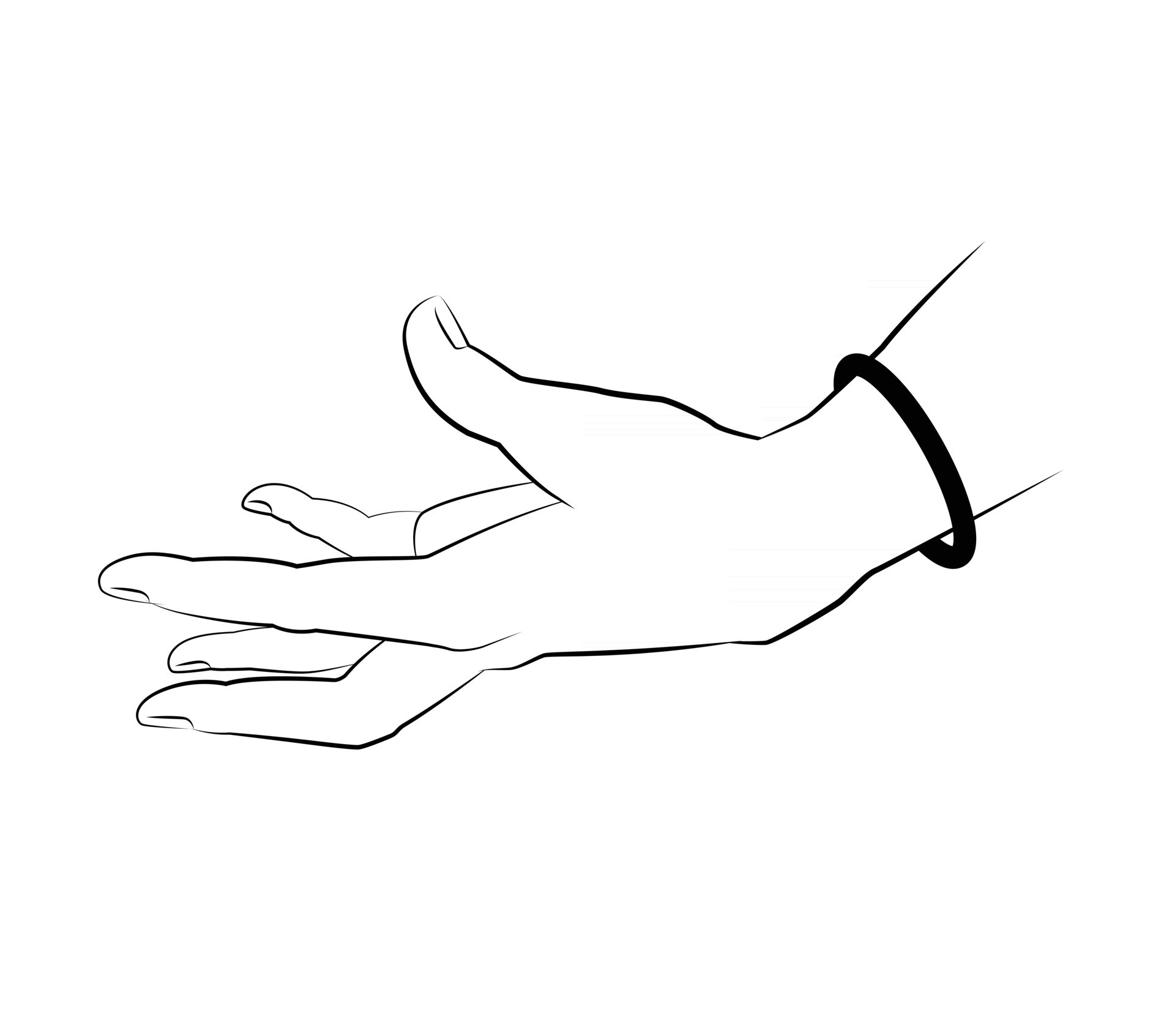 line design tattoo of hand simple minimal style inspired art Vector ...