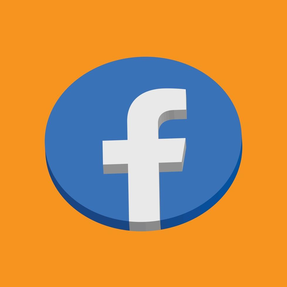 redes sociales render 3d icono de facebook vector