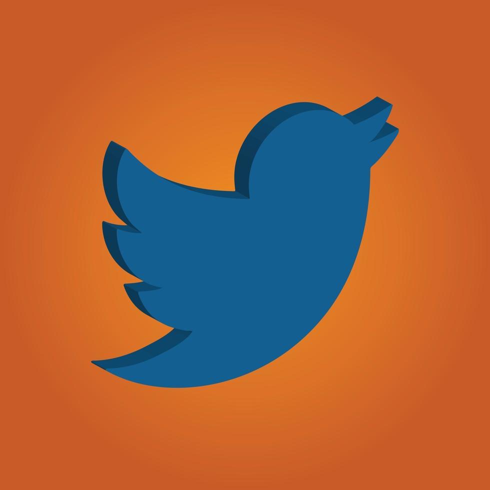 Social media 3d twitter icon vector