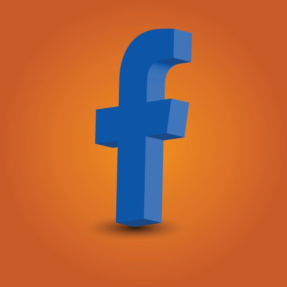 3d social media facebook icon vector