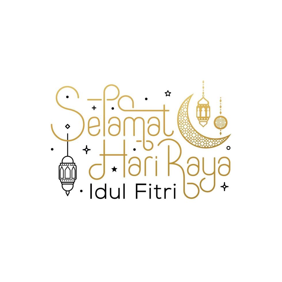 selamat hari raya idul fitri significa feliz eid al fitr ilustración vectorial vector