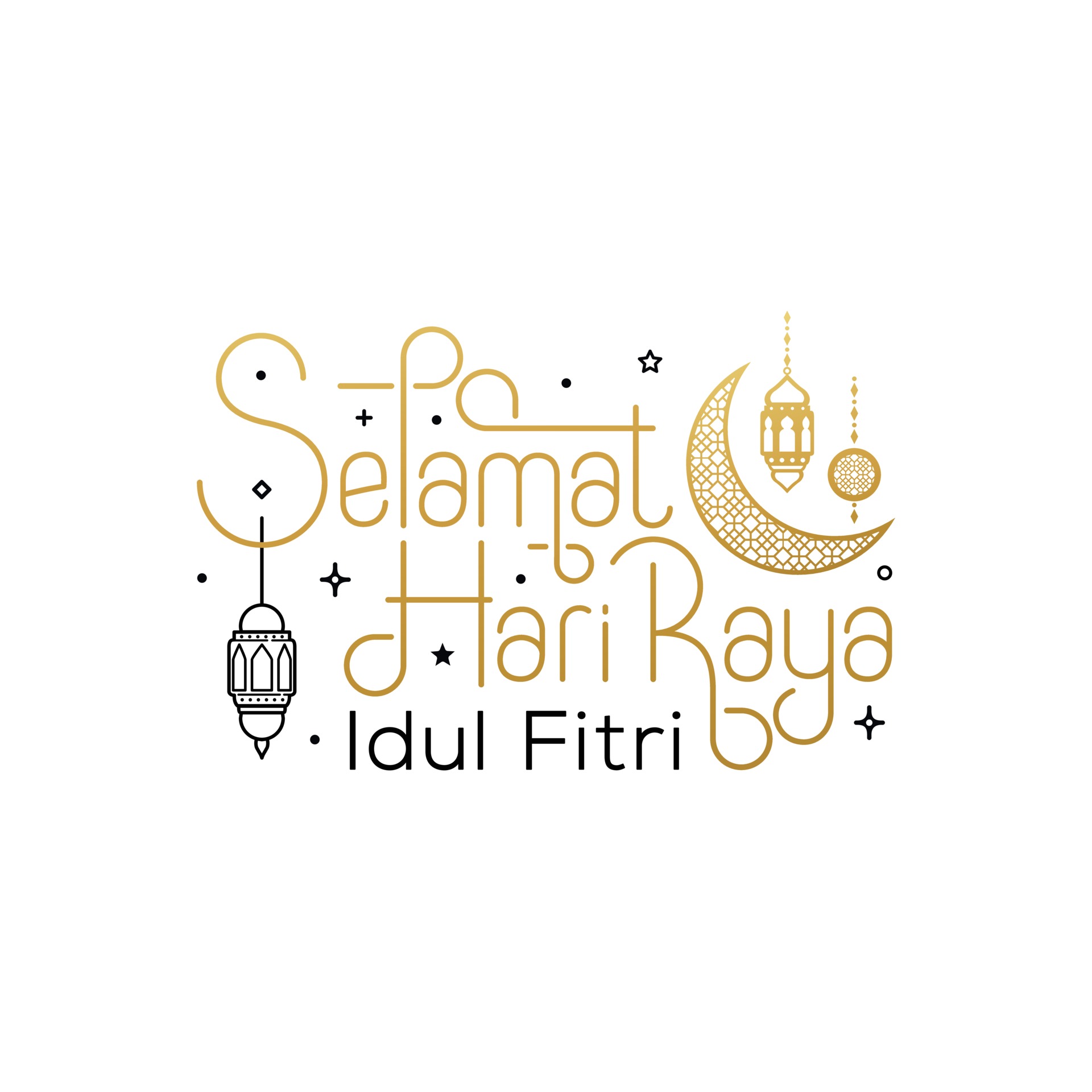 Selamat hari raya idul fitri means happy eid al fitr vector