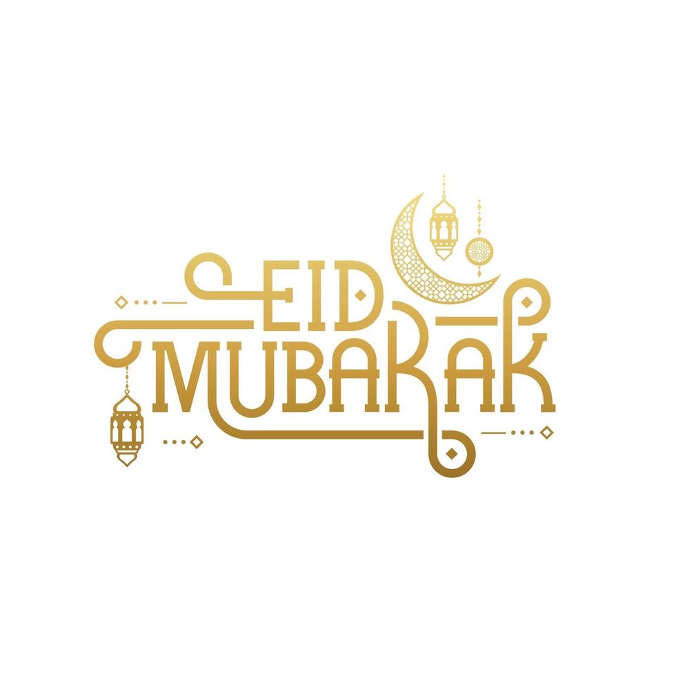 Eid mubarak   lettering typography design vector