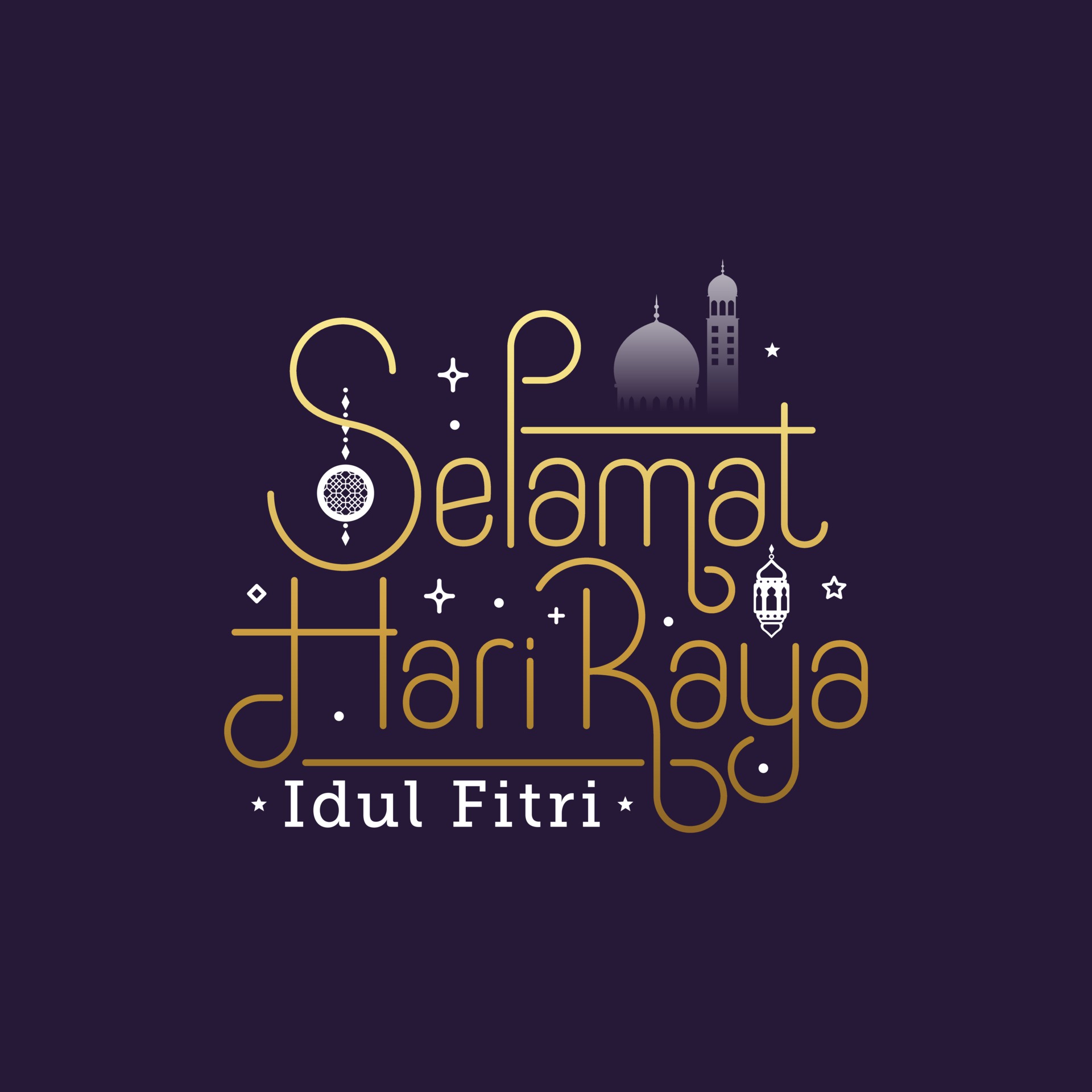 Selamat hari raya idul fitri means happy eid al fitr vector