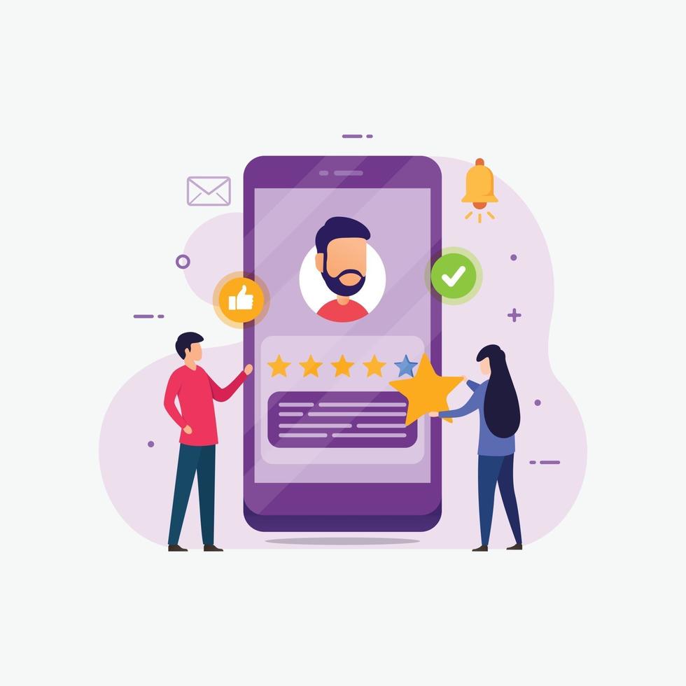 Feedback and giving rating design concept for customer satisfaction vector