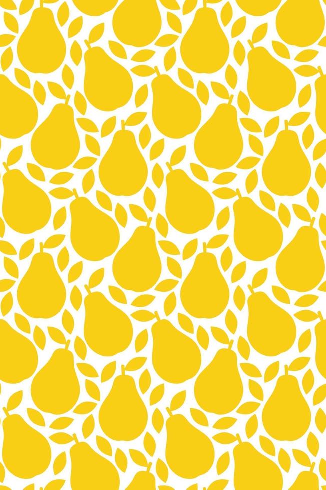 Tropical background with pears Fruit repeated background vector