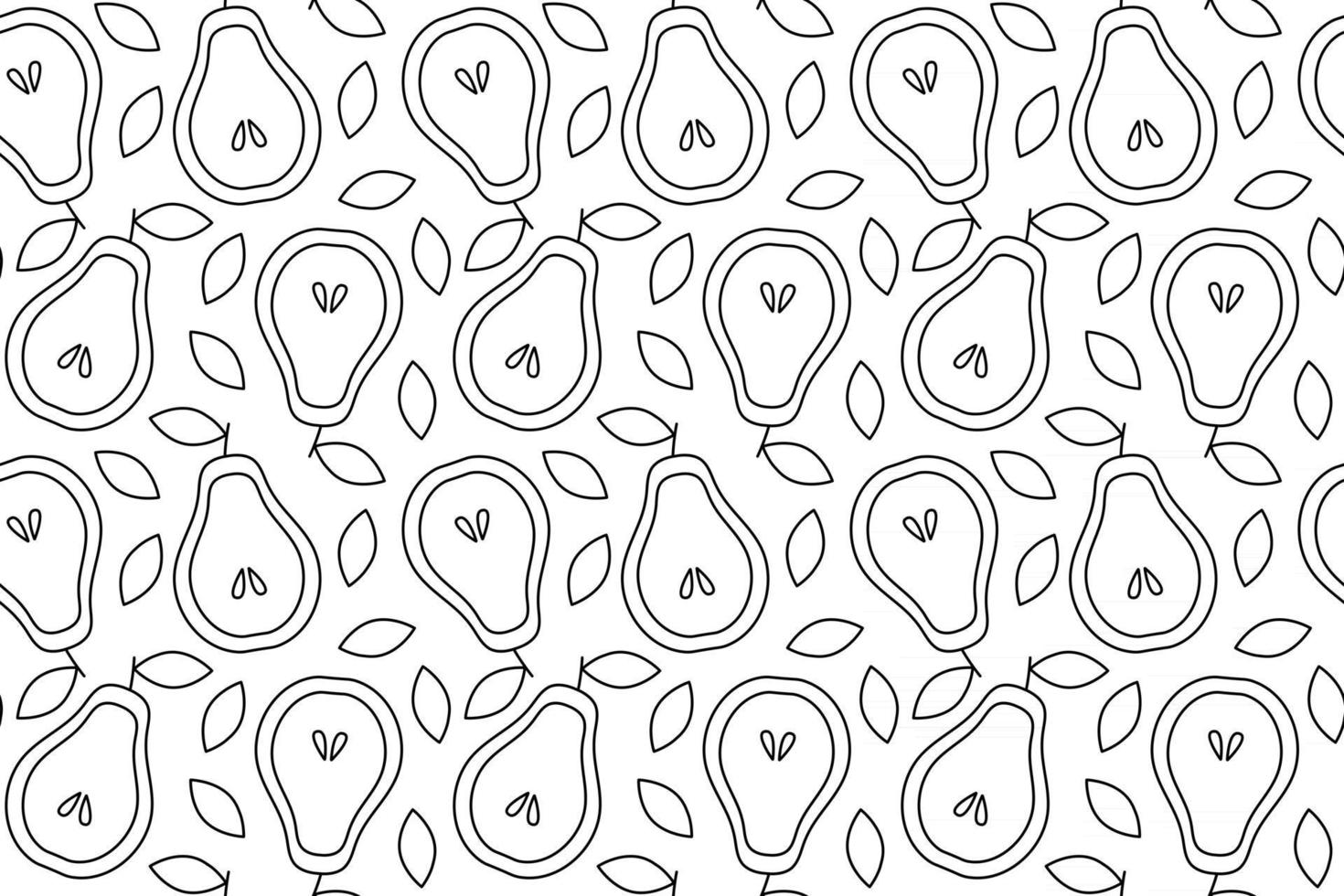 Tropical background with pears Fruit repeated background vector