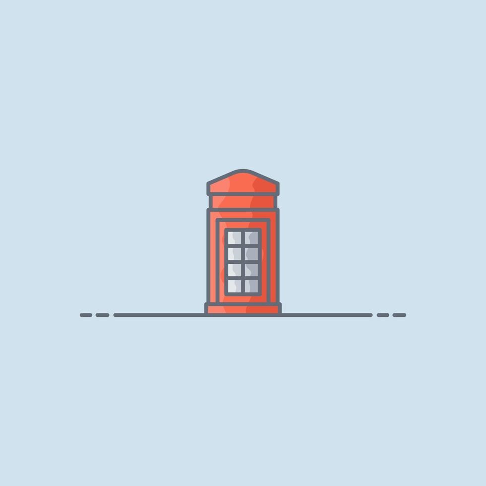 British phone booth vector icon illustration