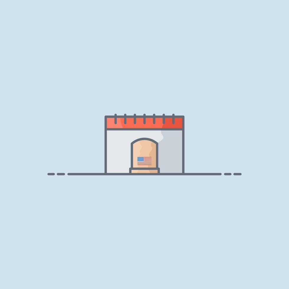 Memorial day calendar vector icon illustration