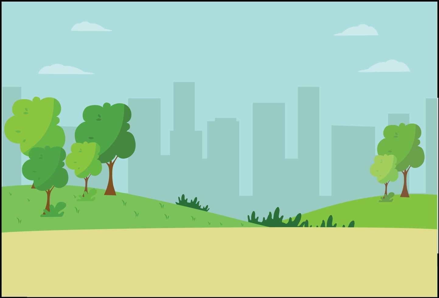 paisaje con campo y naturaleza linda ilustración vectorial vector