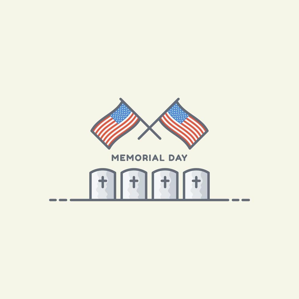 Memorial day vector icon illustration