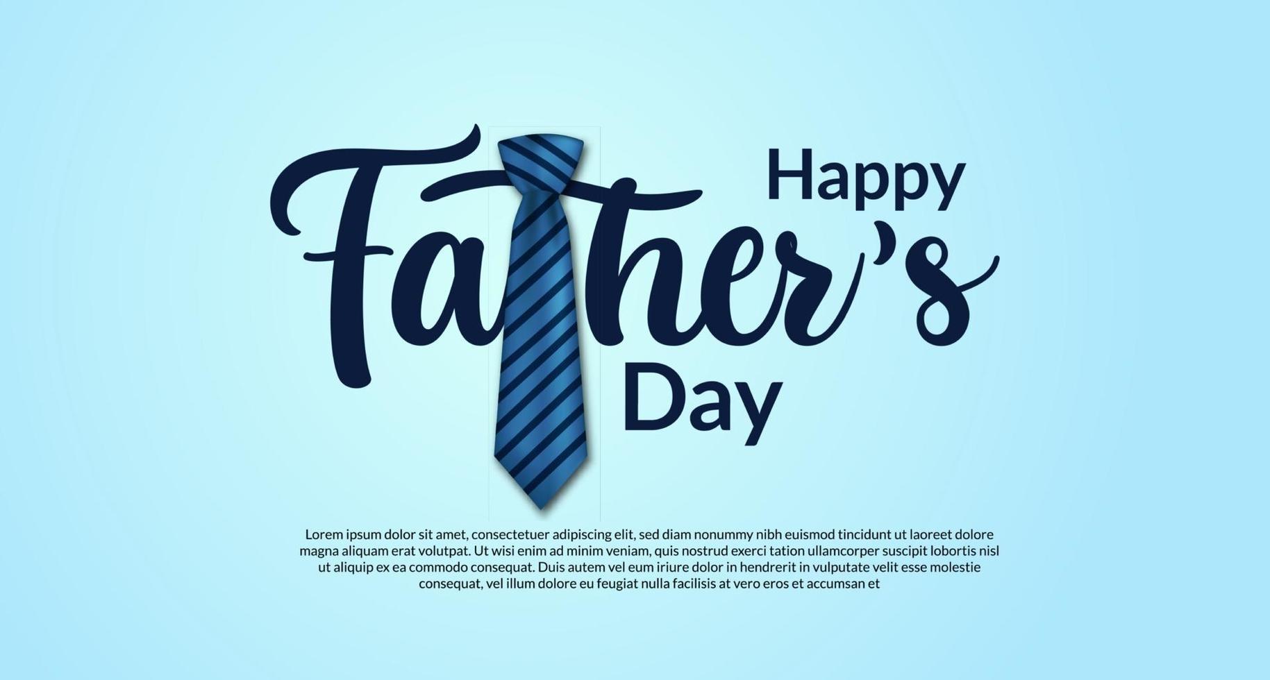 Happy fathers day poster banner template with typography with With Regard To Tie Banner Template