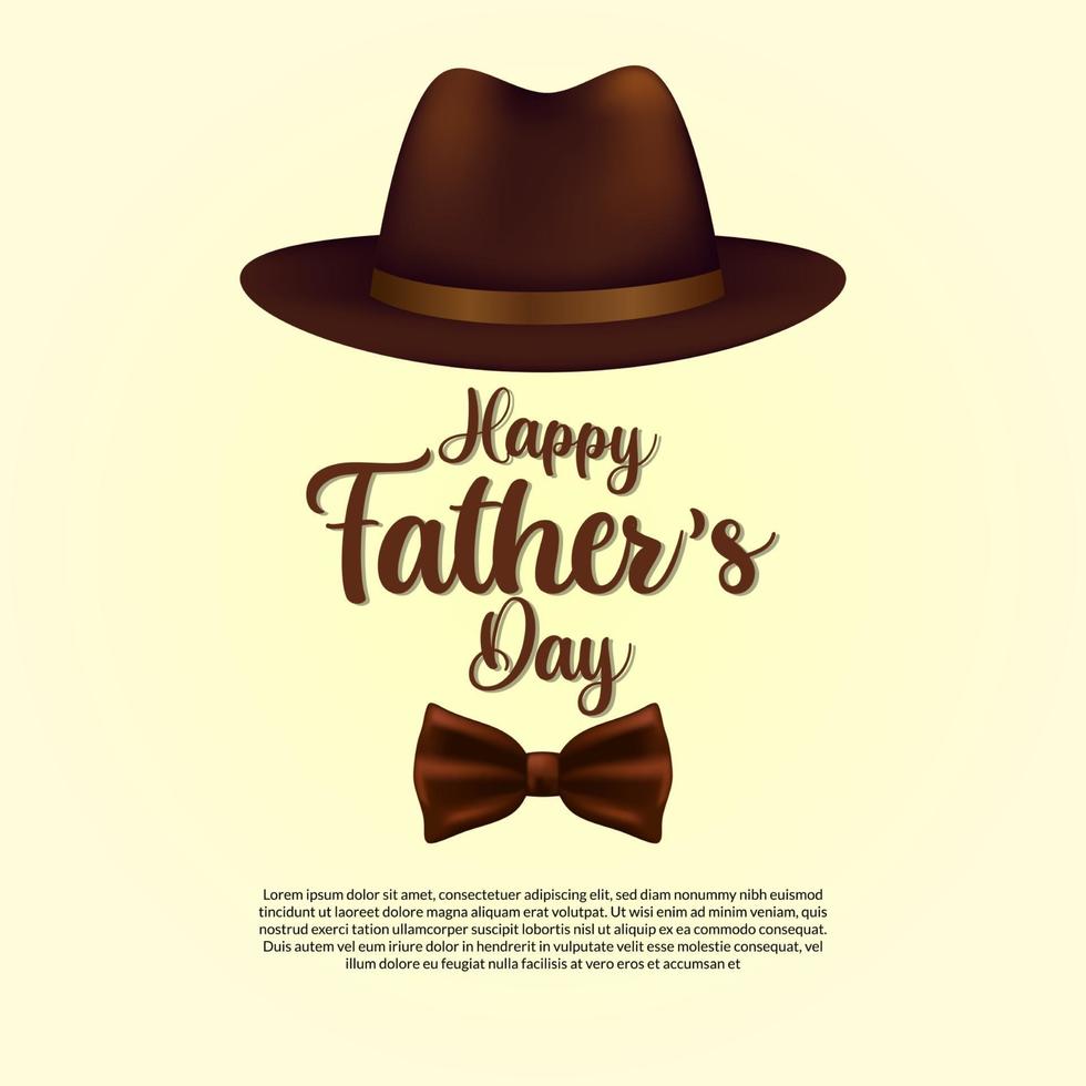 happy day with realistic hat with tie and script typography poster banner template 2423156 Vector at Vecteezy