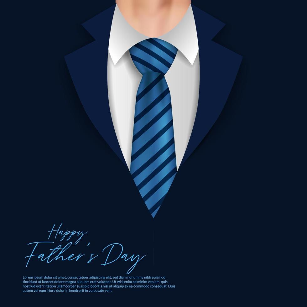 happy Father day with realistic businessman coat and script typography poster banner template vector