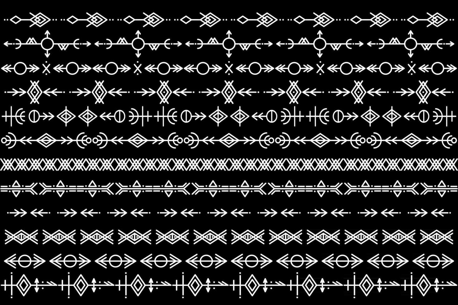 conjunto de pinceles de patrón de vector patrón étnico