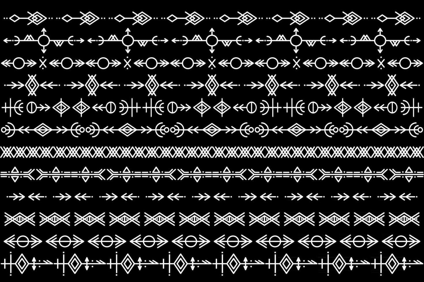 Set of Vector Pattern Brushes Ethnic pattern