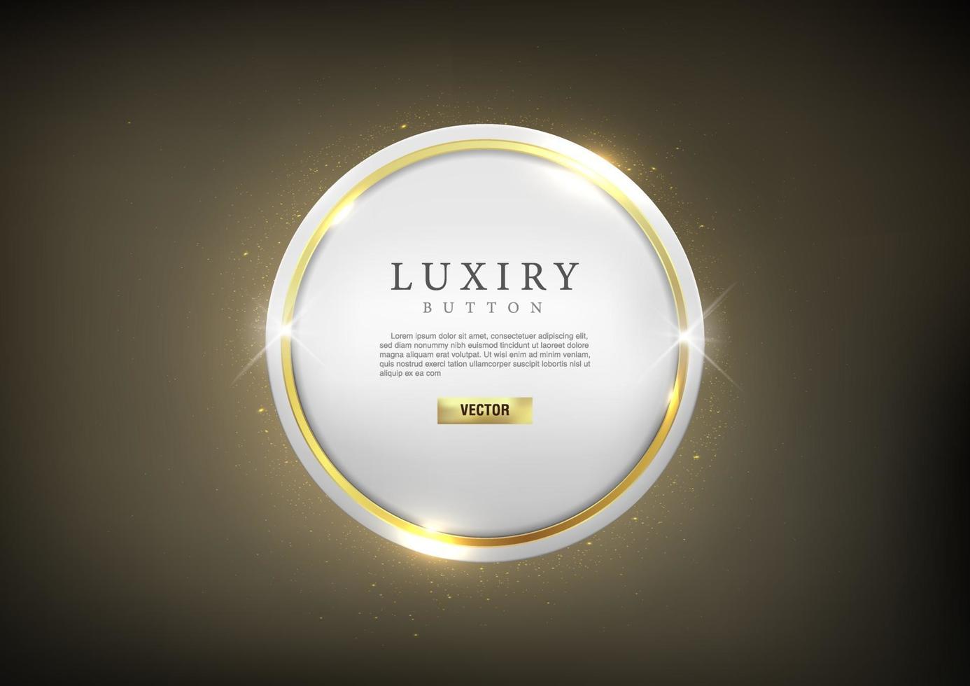 Glossy luxury Gold outline circle web Button vector