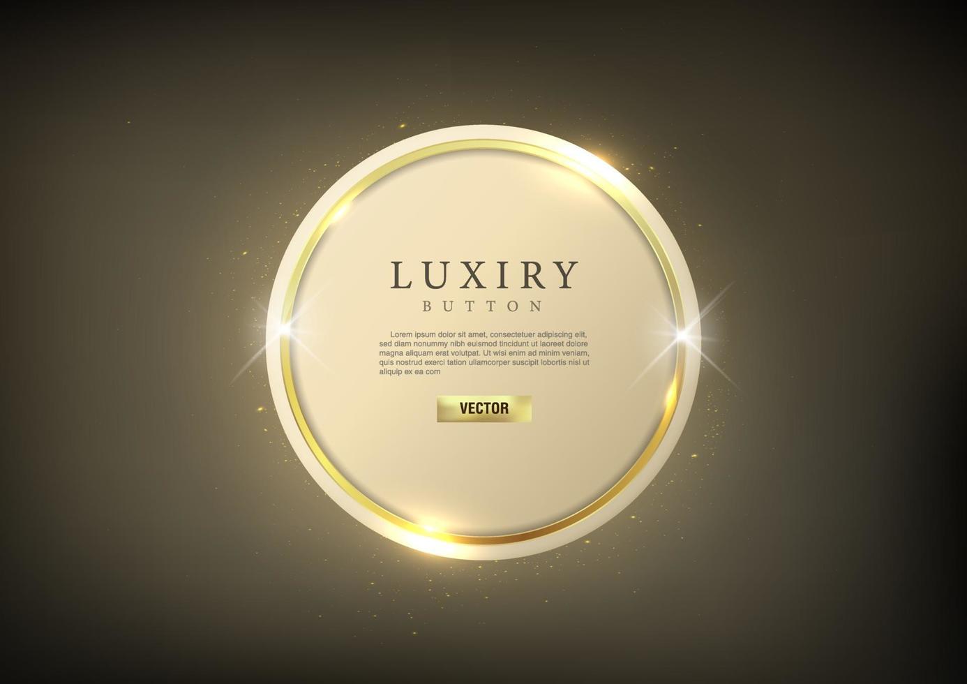 Glossy luxury Gold outline circle web Button vector