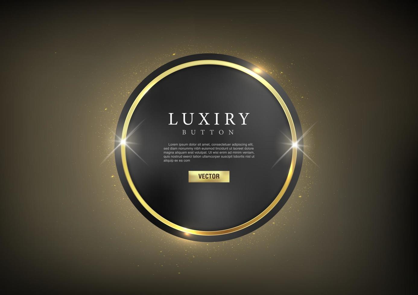 Glossy luxury Gold outline circle web Button vector