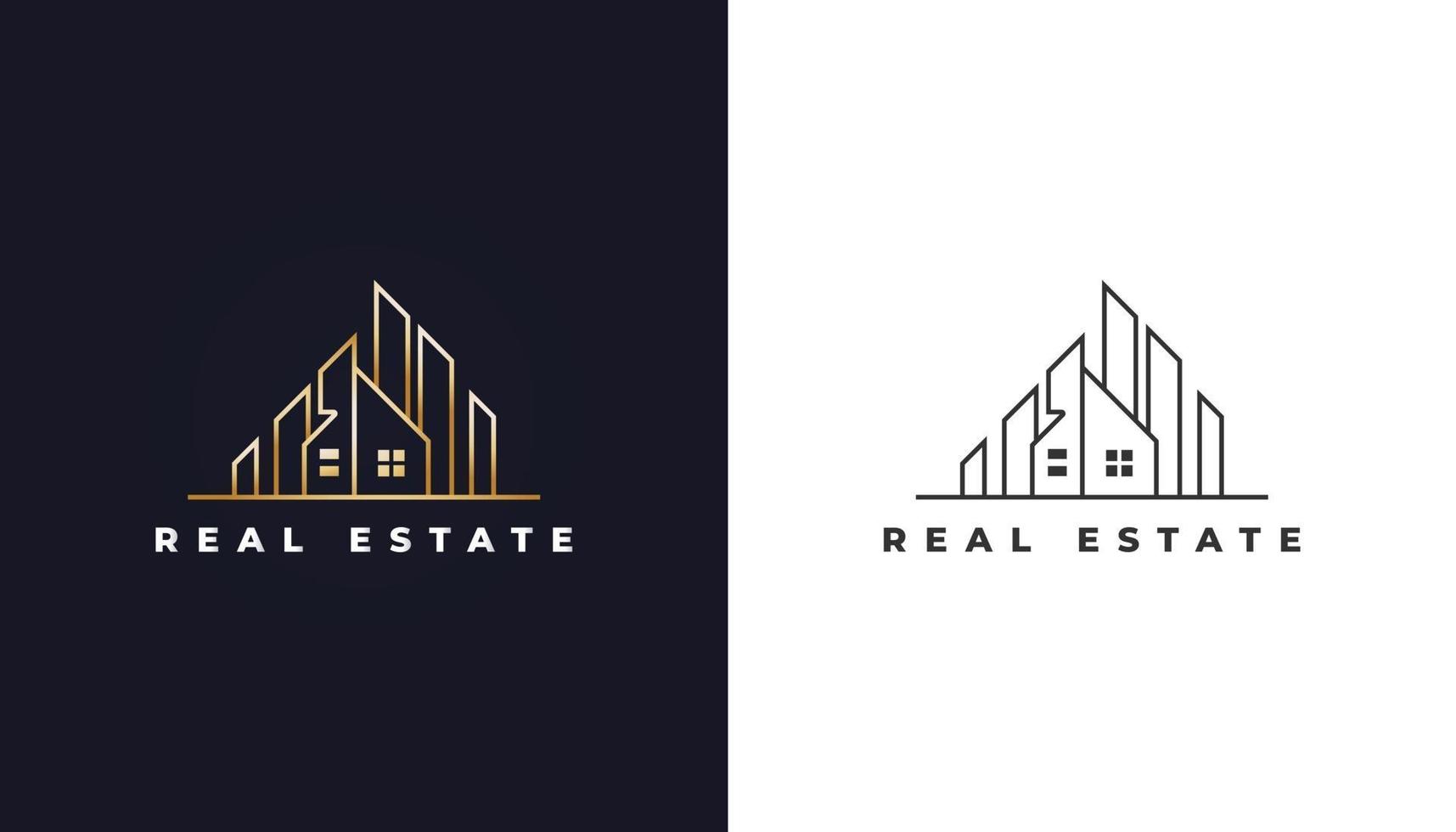 Luxury Gold Real Estate Logo Building Property Development Architecture and Construction Logo vector