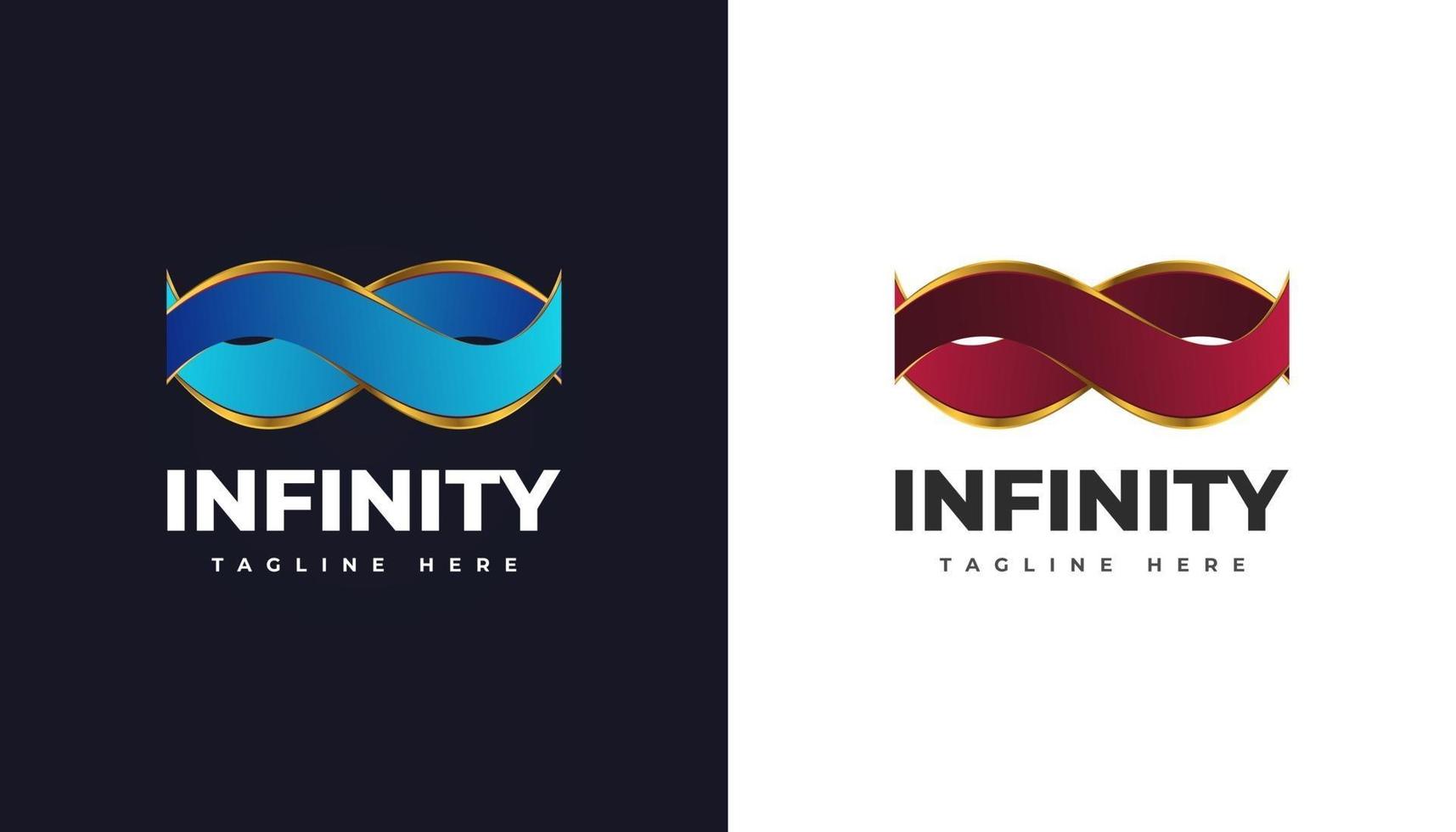Luxury Infinity Logo with Ribbon Concept Usable for Business and Technology Logo vector