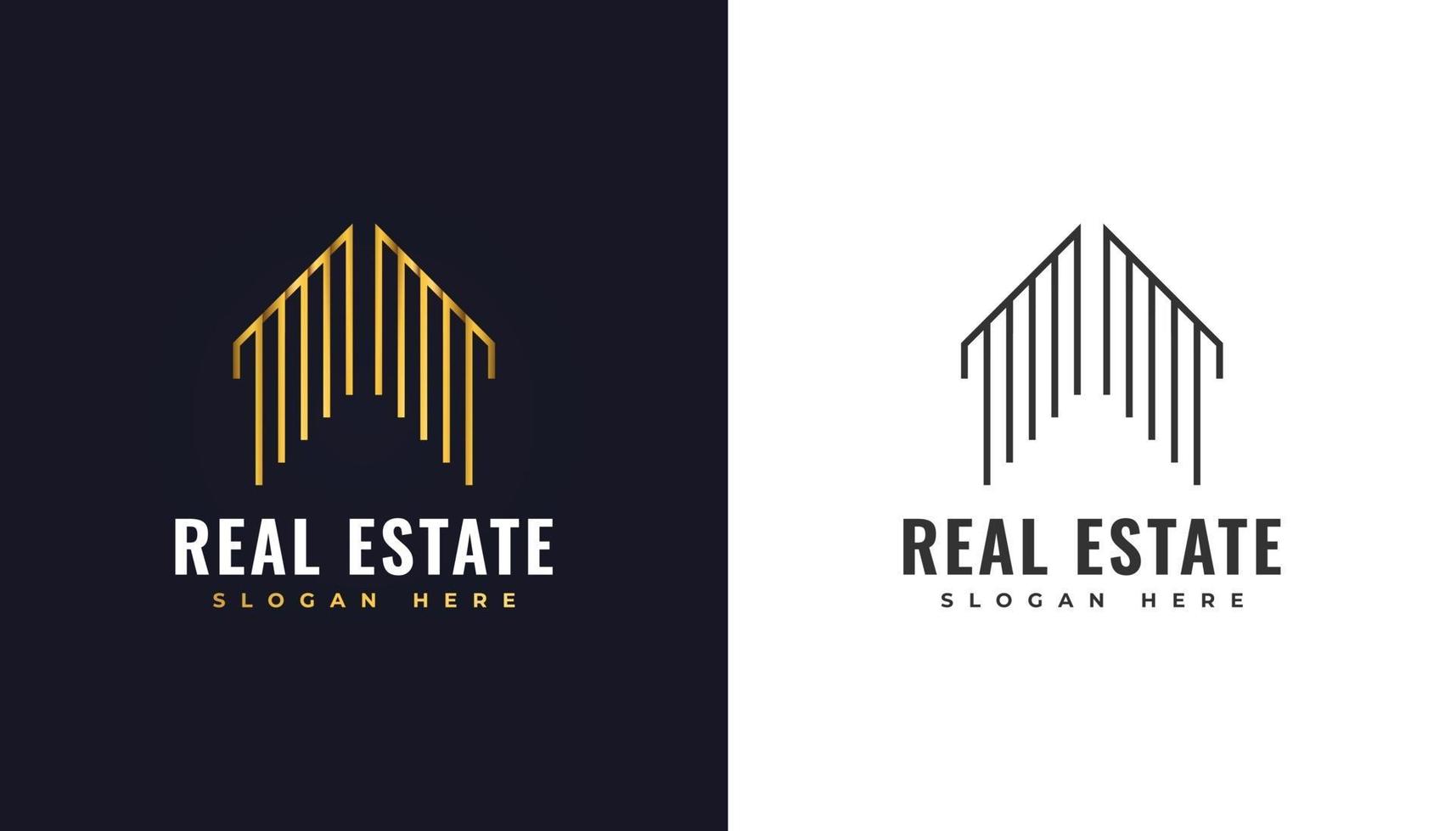 Luxury Gold Real Estate Logo Building Property Development Architecture and Construction Logo vector