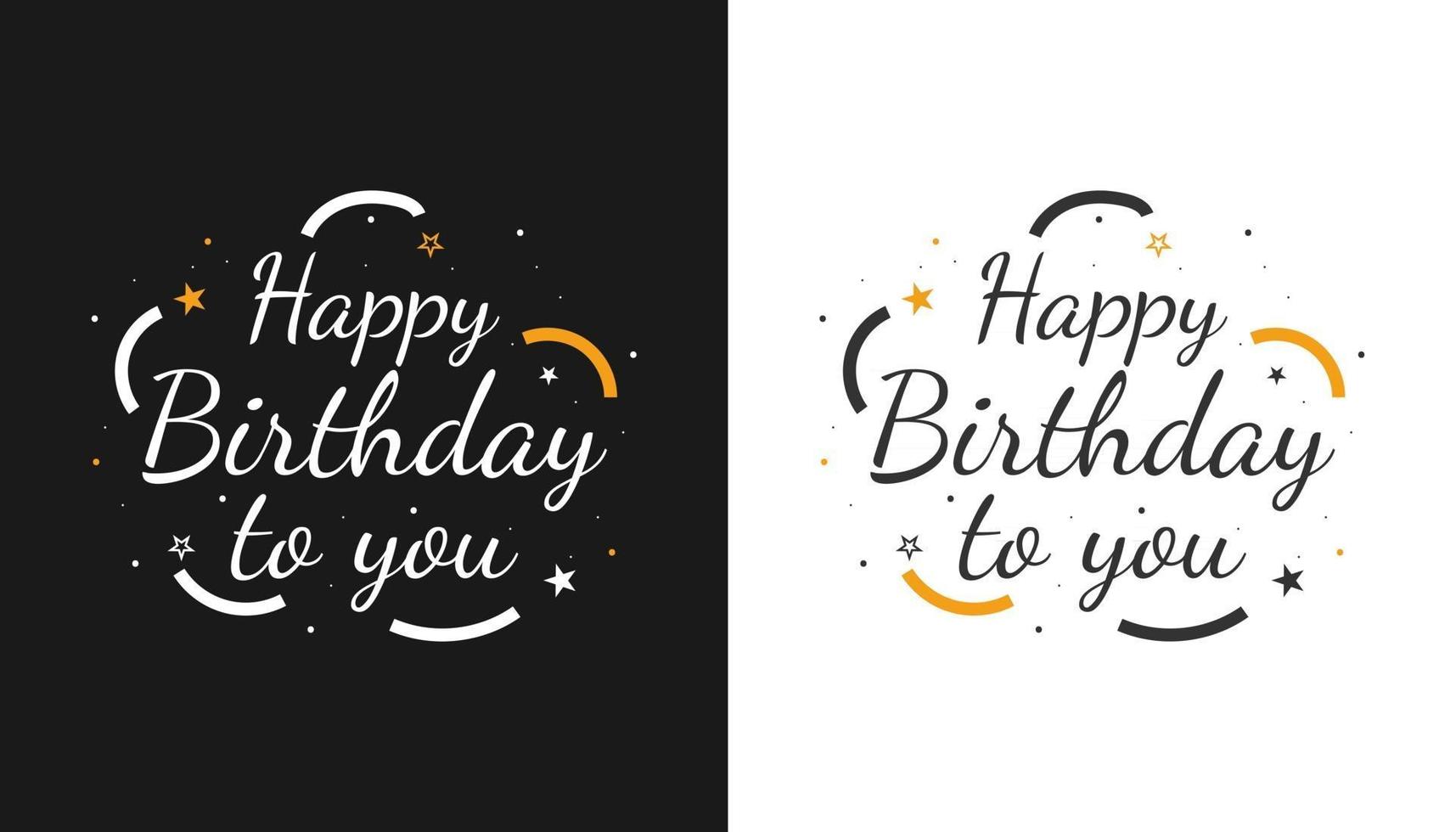 tarjeta de feliz cumpleaños o banner texto de feliz cumpleaños letras caligrafía con adornos hermoso cartel de saludo con caligrafía vector