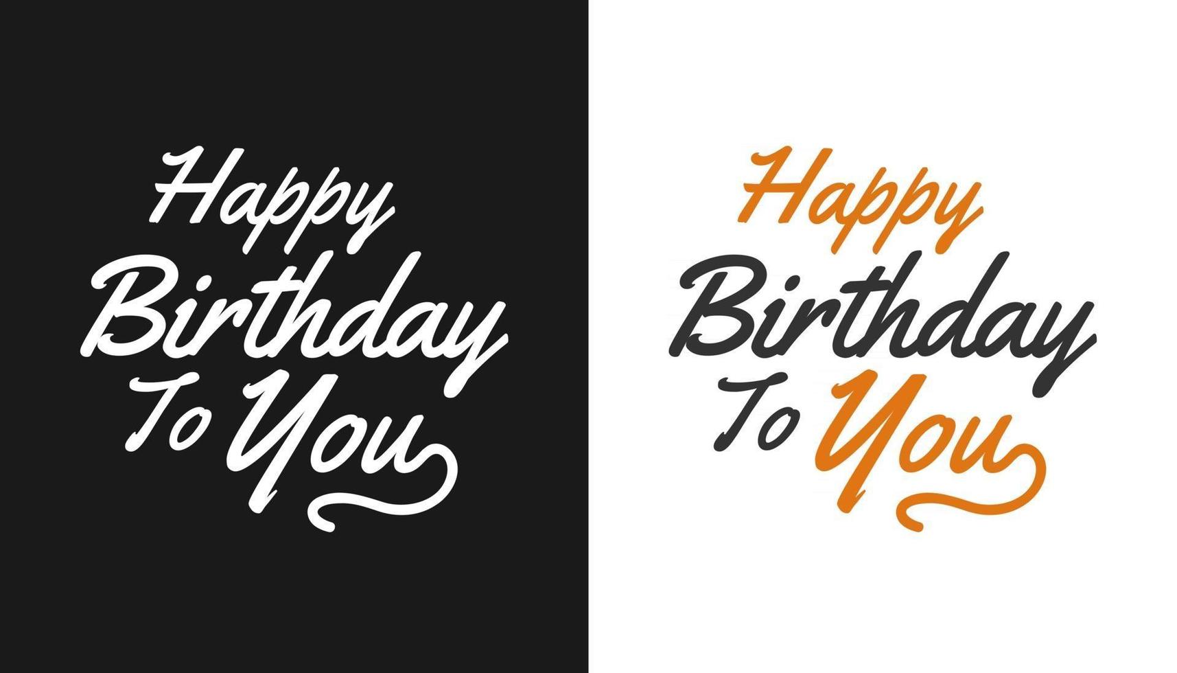 Happy Birthday Card or Banner Happy Birthday Text Lettering Calligraphy with Ornaments Beautiful Greeting Poster with Calligraphy vector