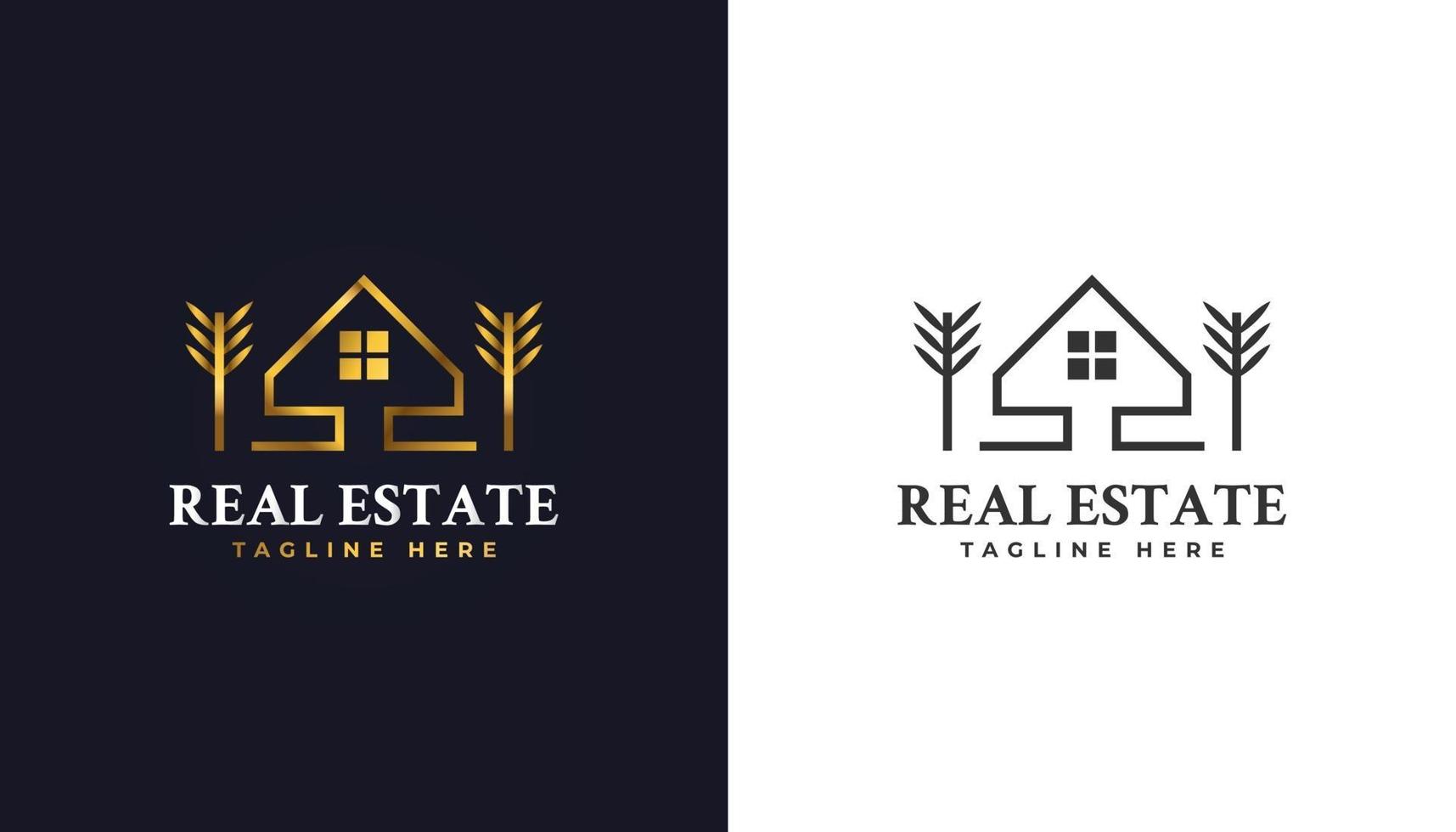 Luxury Gold Real Estate Logo Building Property Development Architecture and Construction Logo vector