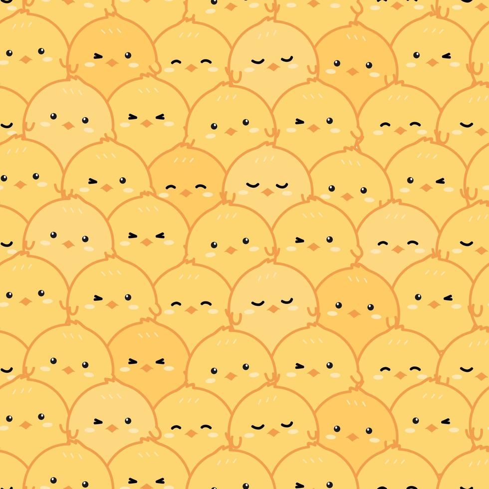 Cute little chicken rooster cartoon doodle seamless pattern vector