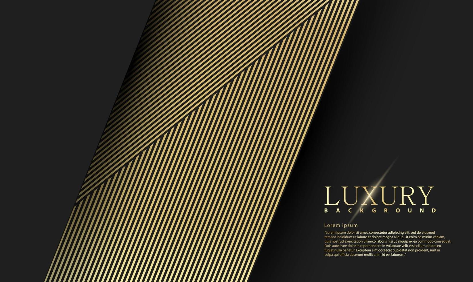 Black abstract premium background with golden lines vector
