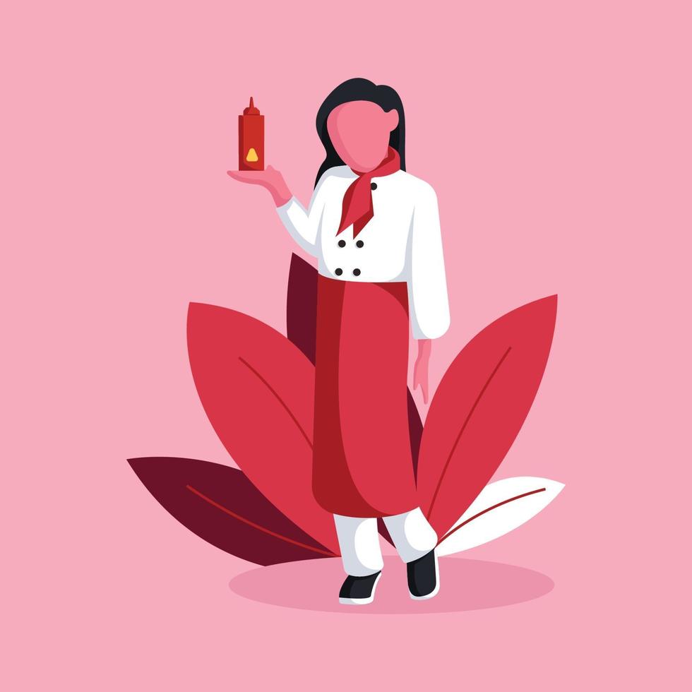 Chef Women Flat Vector Illustration