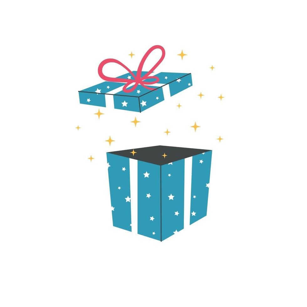 Opened gift box surprise presents vector