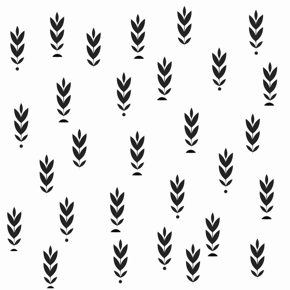 Black leaf pattern abstract design vector