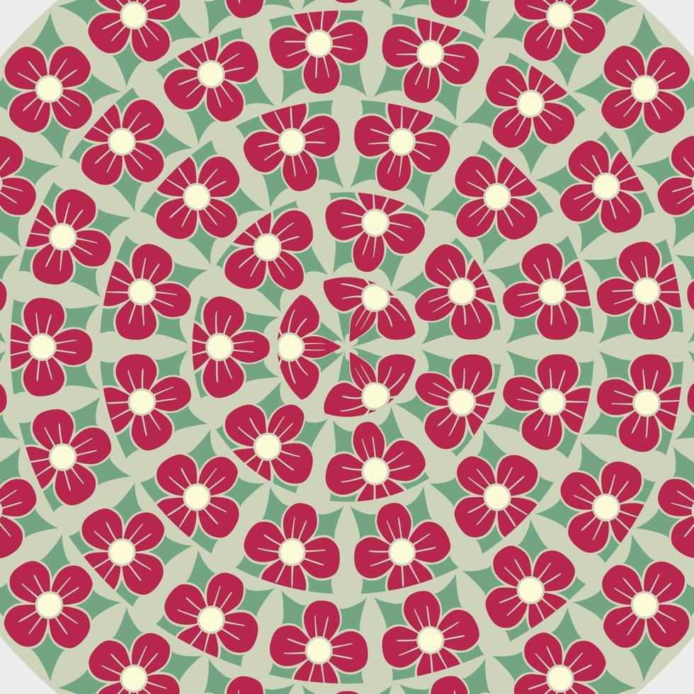 floral flowers circle colorful pattern vector