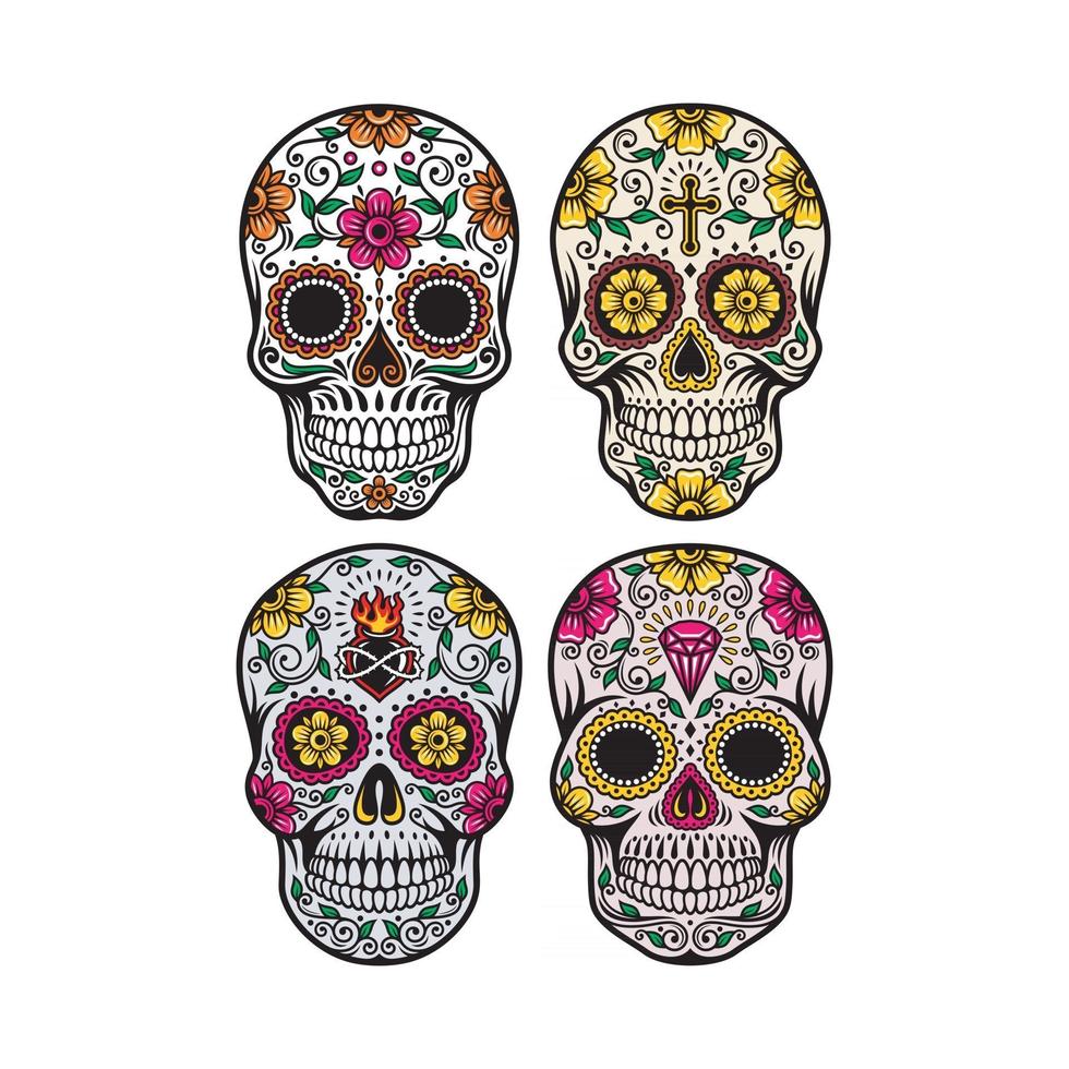 Day of the Dead Skull Vector Graphic Collection