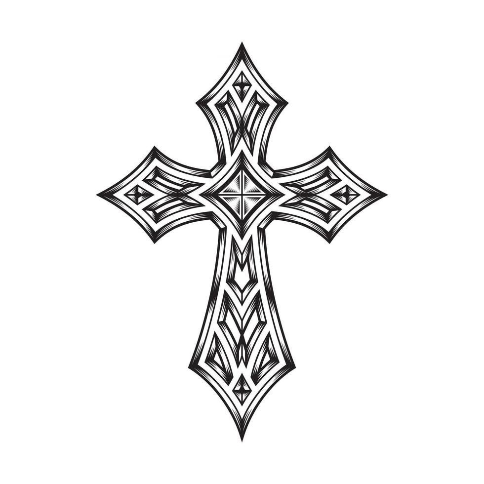 cruz heráldica ornamentada vector