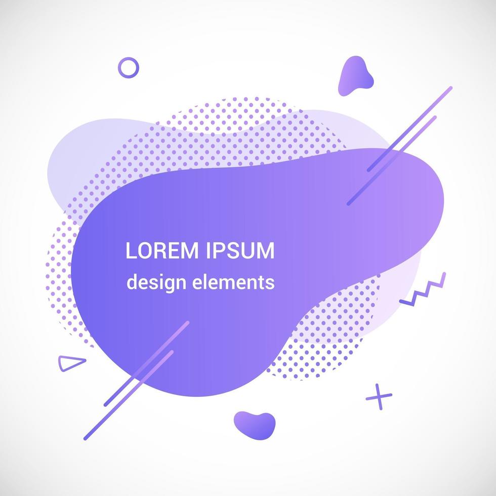 Modern liquid irregular amoeba blob shape abstract elements graphic flat style design fluid vector illustration set banner simple shape template for presentation flyer isolated on white background