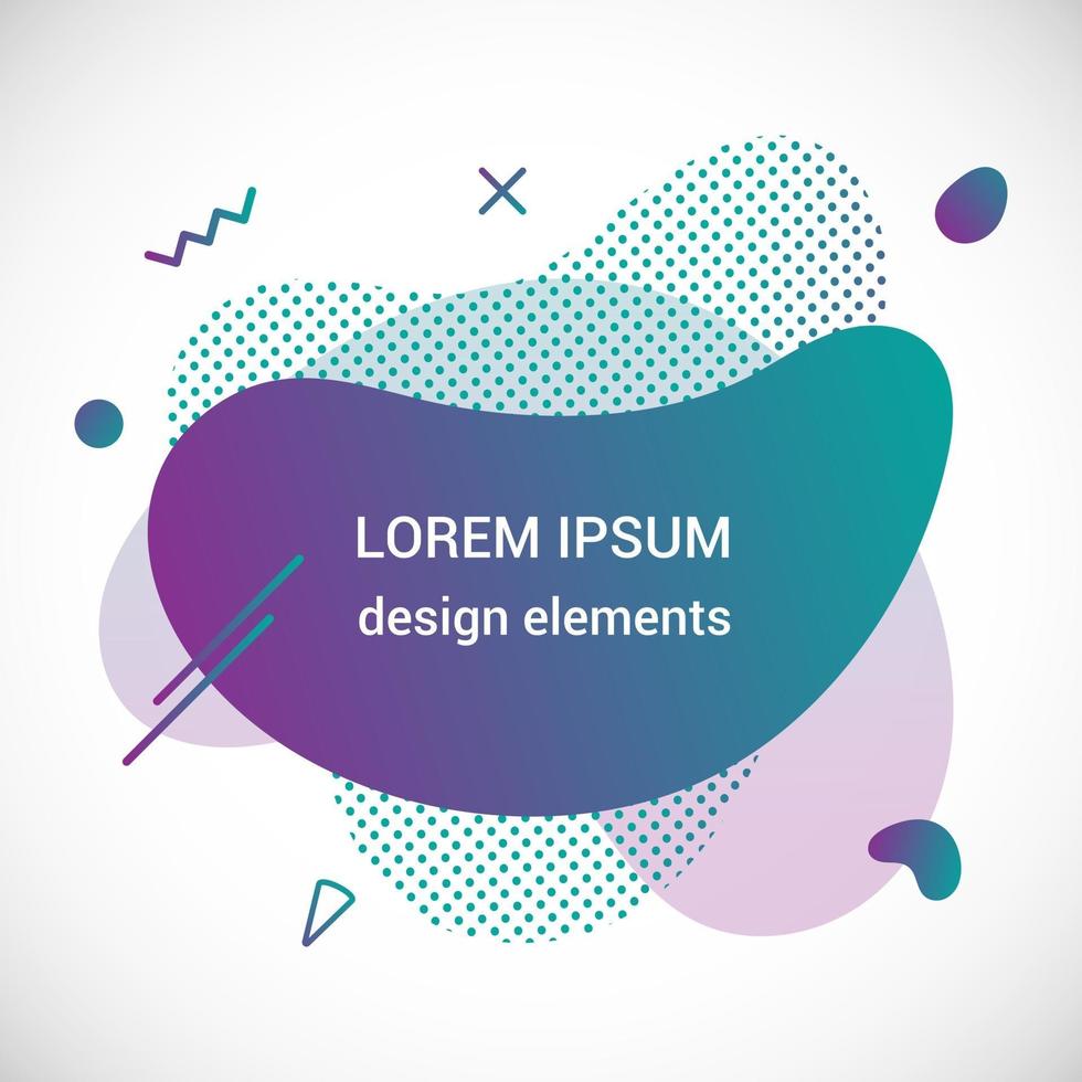 Modern liquid irregular amoeba blob shape abstract elements graphic flat style design fluid vector illustration set banner simple shape template for presentation flyer isolated on white background