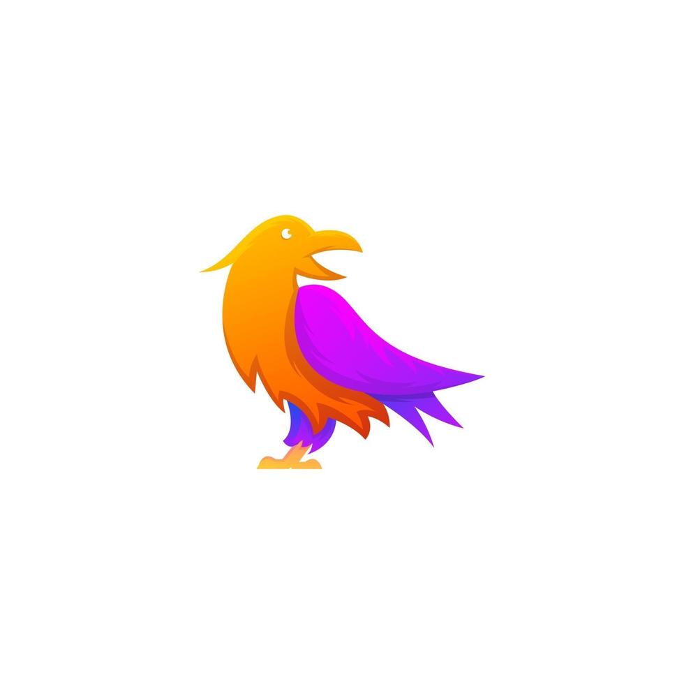 Colorful  crow logo illustration vector