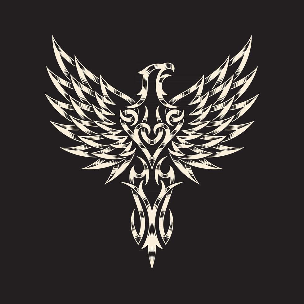 Heraldic Eagle On Black vector